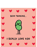 Bean thinking - Valentine's card