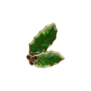 Golden Holly - pin brooch