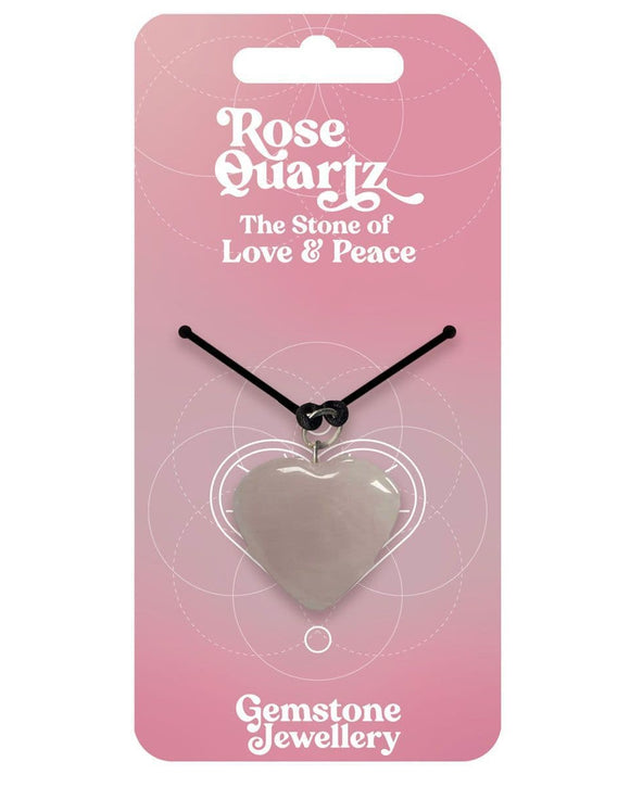 Rose Quartz heart pendant - Gemstone jewellery