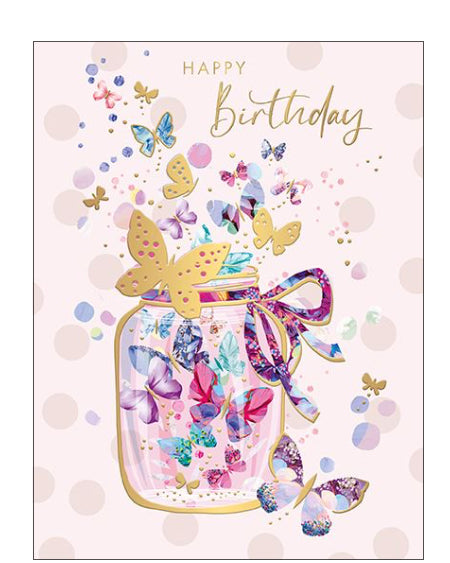 Butterfly jar  - Birthday card