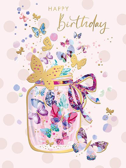 Butterfly jar  - Birthday card
