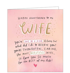 One of a kind Wife - Anniversary card