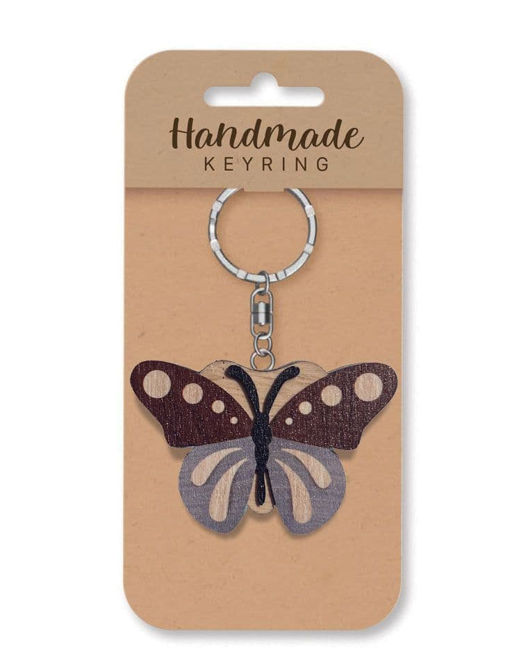 Butterfly 1 wooden keyring