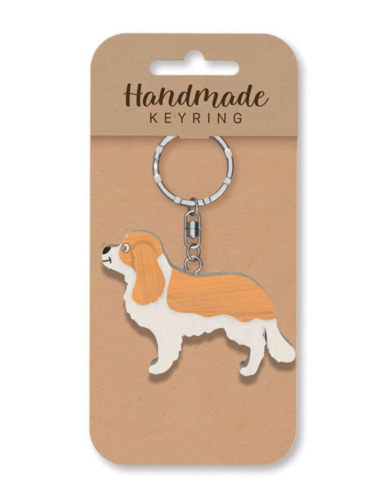Cocker Spaniel dog wooden keyring