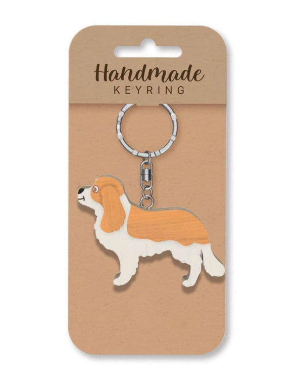 Cocker Spaniel dog wooden keyring