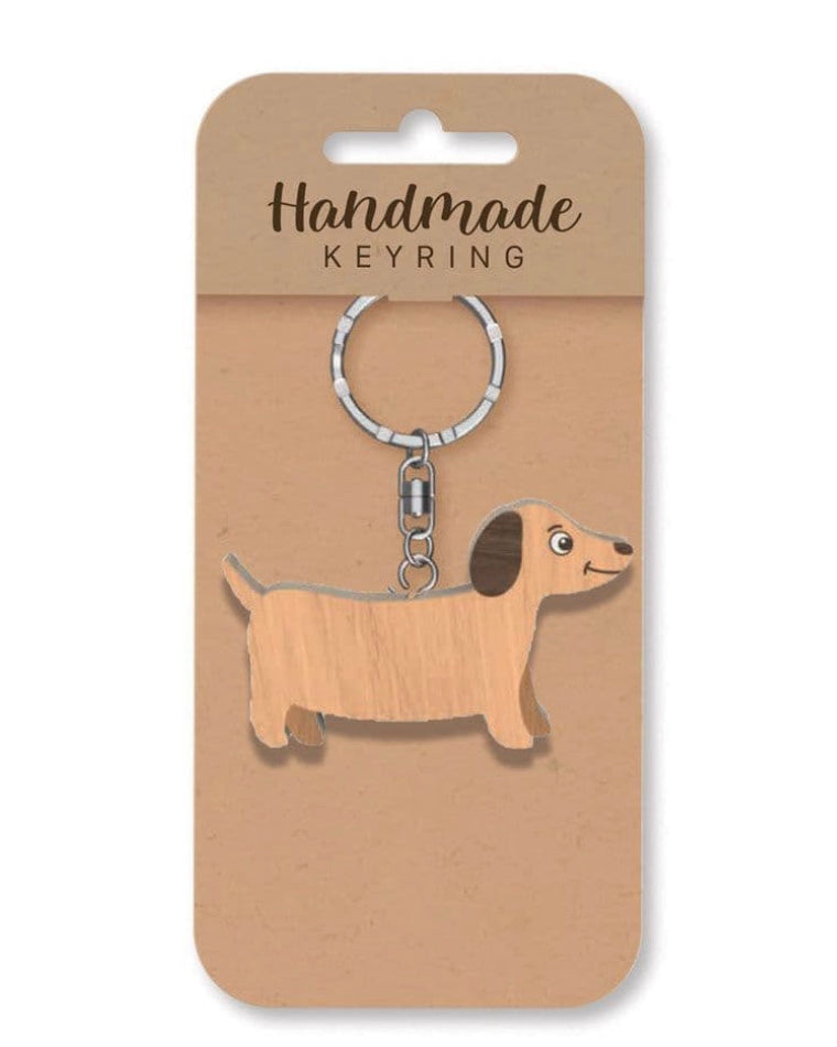 Dachshund dog - Wooden Keyring