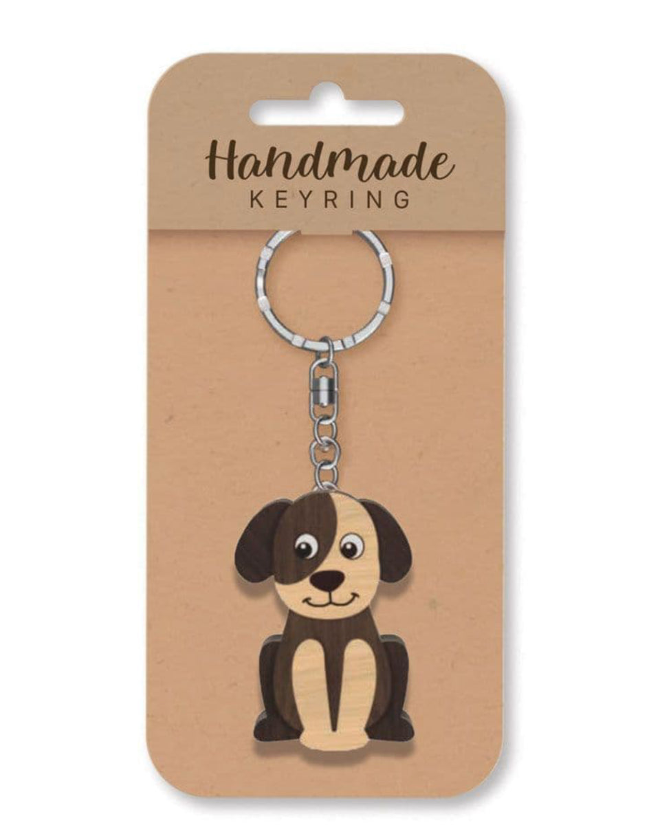 Dog 2 wooden keyring