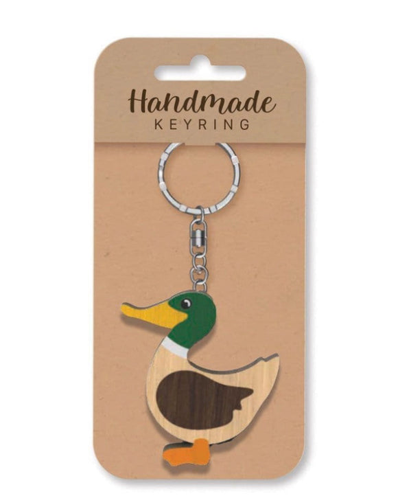 Duck wooden keyring