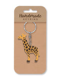 Giraffe wooden keyring