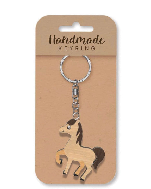 Horse wooden keyring