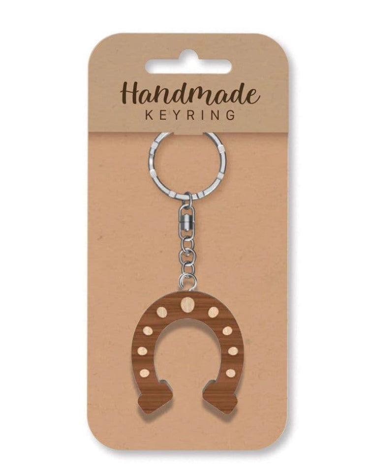 Horseshoe wooden keyring