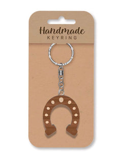 Horseshoe wooden keyring