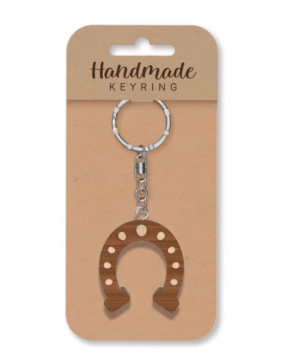 Horseshoe wooden keyring