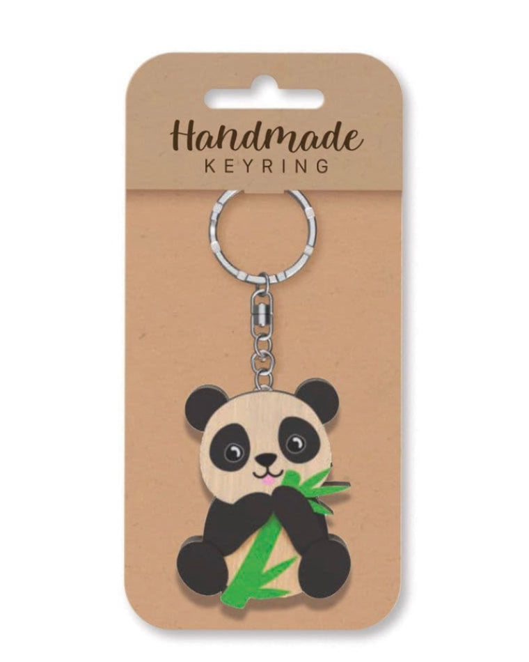 Panda wooden keyring