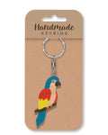 Parrot wooden keyring