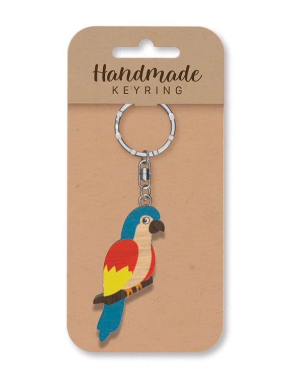 Parrot wooden keyring