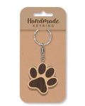 Pawprint wooden keyring