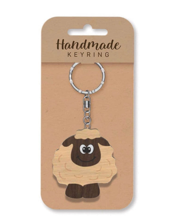 Sheep wooden keyring