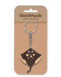 Stingray wooden keyring