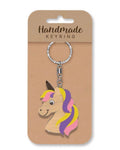 Unicorn wooden keyring