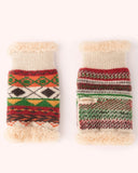 Ladies fairisle wrist warmers in russet - Powder Design