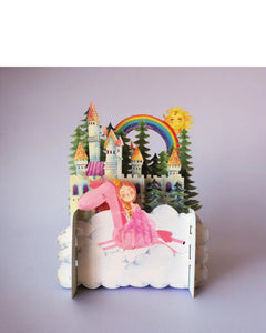 Princess & unicorn - 3d pop-up card