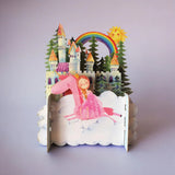 Princess & unicorn - 3d pop-up card