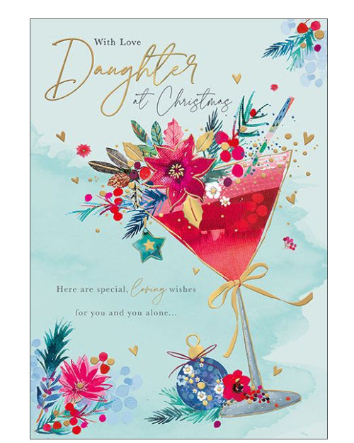 With love, Daughter Christmas card