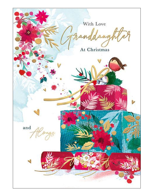 With love, Granddaughter Christmas card