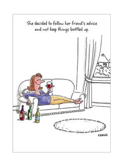 Don't keep things bottled up - Birthday card