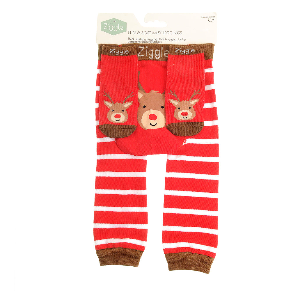 Reindeer Christmas leggings & socks set - Ziggle Baby