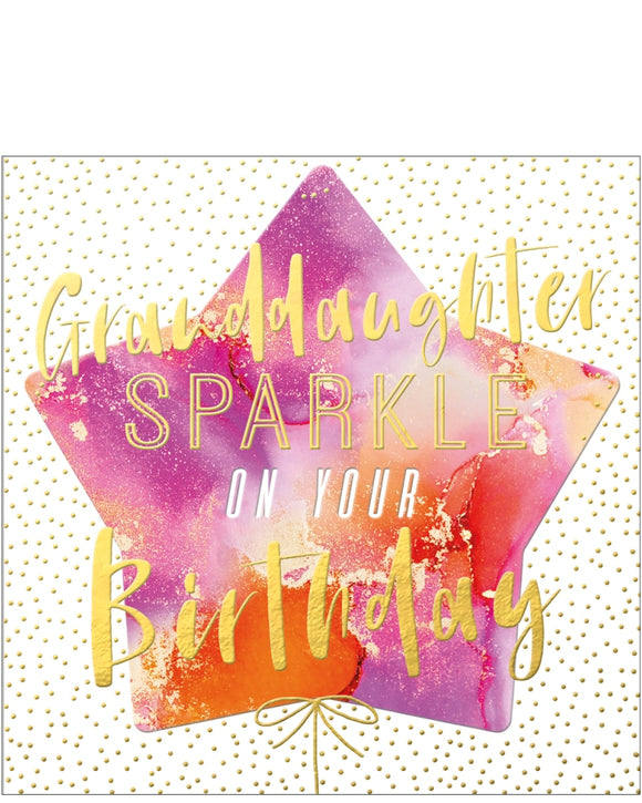 Granddaughter, sparkle on your Birthday card