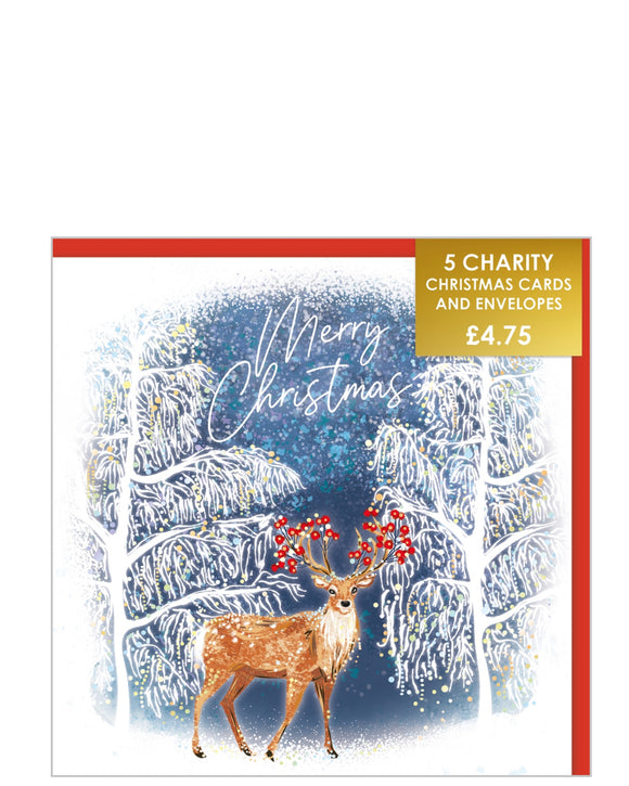 Nordic stag - Pack of 5 charity Christmas cards