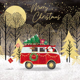Festive camper van - Pack of 5 charity Christmas cards