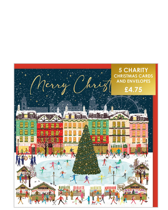 Christmas market - Pack of 5 charity Christmas cards