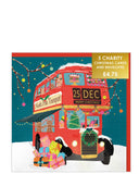 Festive London bus - Pack of 5 charity Christmas cards