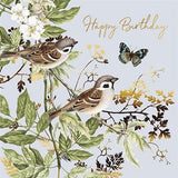 Flowers, birds and butterfly - Birthday card