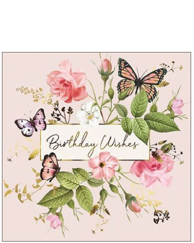 Flowers and butterflies - Birthday card