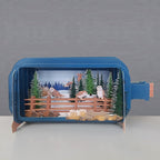 This fabulous pop-up greetings card is made of multiple layers of laser cut card to create a wonderful 3d image, showing a lovely country scene of owls sitting on a farm fence.  Reminiscent of the breathtaking 'how did they do that?' ships in bottles, these pop-up greetings cards from Alljoy are just as unbelievable. Each card is designed to look like a bottle with a 3d scene inside. With a blank space on the back of the card for your own message this card is perfect for any occasion.
