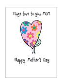 Huge love, Mum - Mother's Day card