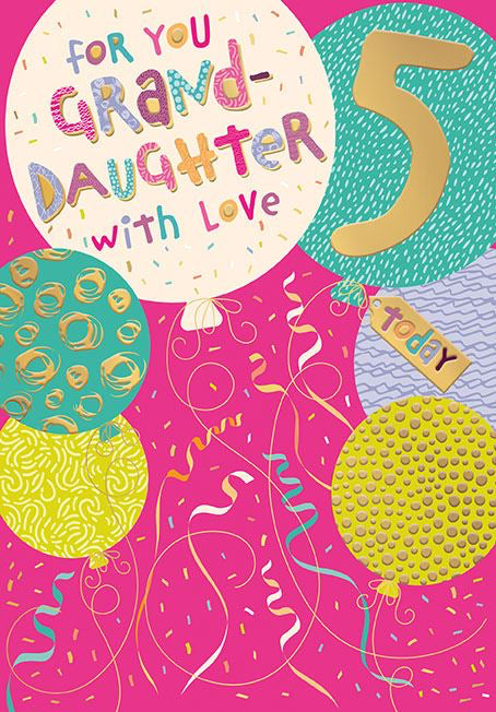 Granddaughter 5th Birthday card