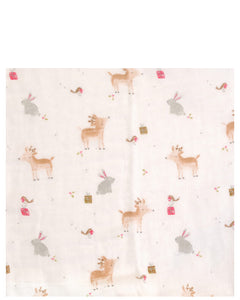 Christmas Reindeer & Rabbit Single Muslin - Ziggle Baby