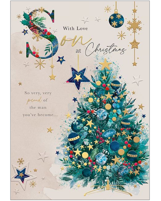 With Love Son Christmas card
