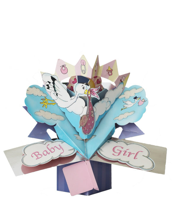 Baby Girl - 3d pop up new baby card