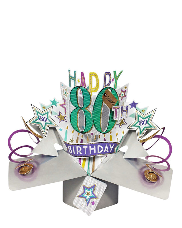 80th Birthday - 3d pop up Birthday card