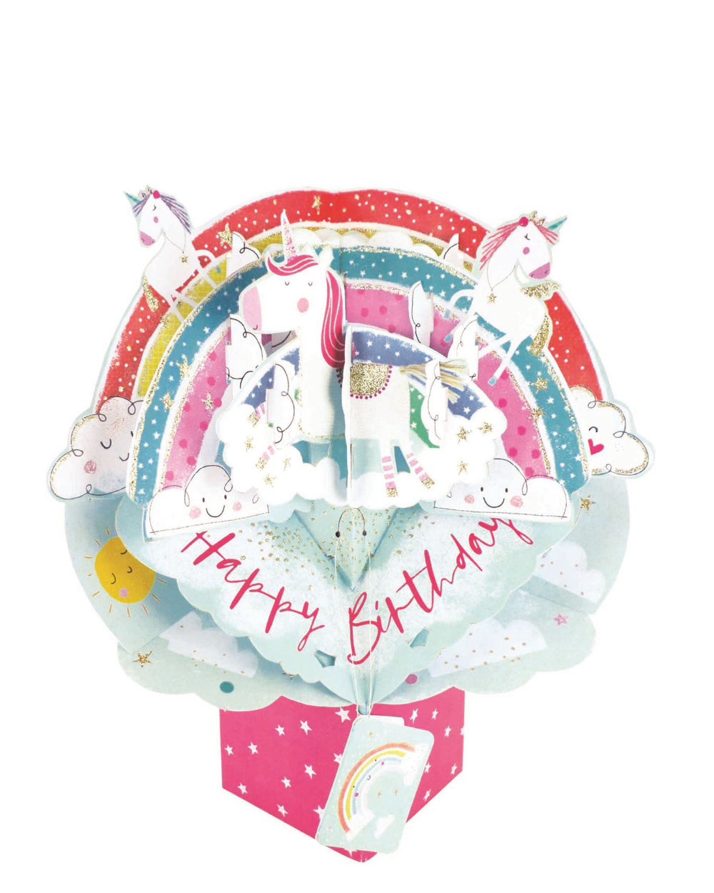 Rainbow and Unicorns - 3d pop up Birthday card