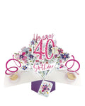 40th Birthday - 3d pop up Birthday card