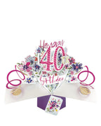 40th Birthday - 3d pop up Birthday card