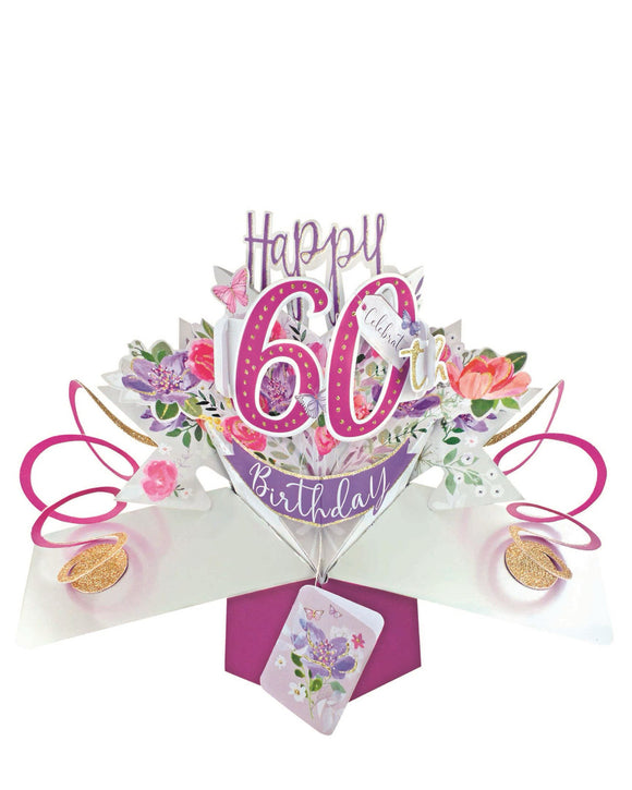60th Birthday - 3d Second Nature pop up card