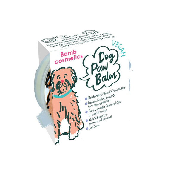 Protect your pooch from dry and cracked paws with Bomb Cosmetics all-natural ultra-nourishing Paw Balm to deeply moisturise your pups paws. To use simply apply a small amount of Paw Balm directly over your dog's paw pads and massage in. Apply as necessary. Made with lavender essential oils to calm, and vitamin E to promote cell renewal. 